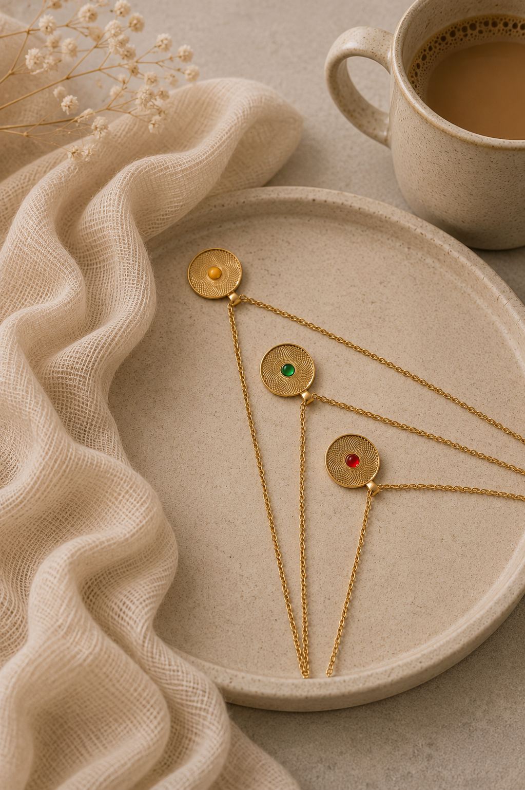 Lisa Round Charm Layered Necklace