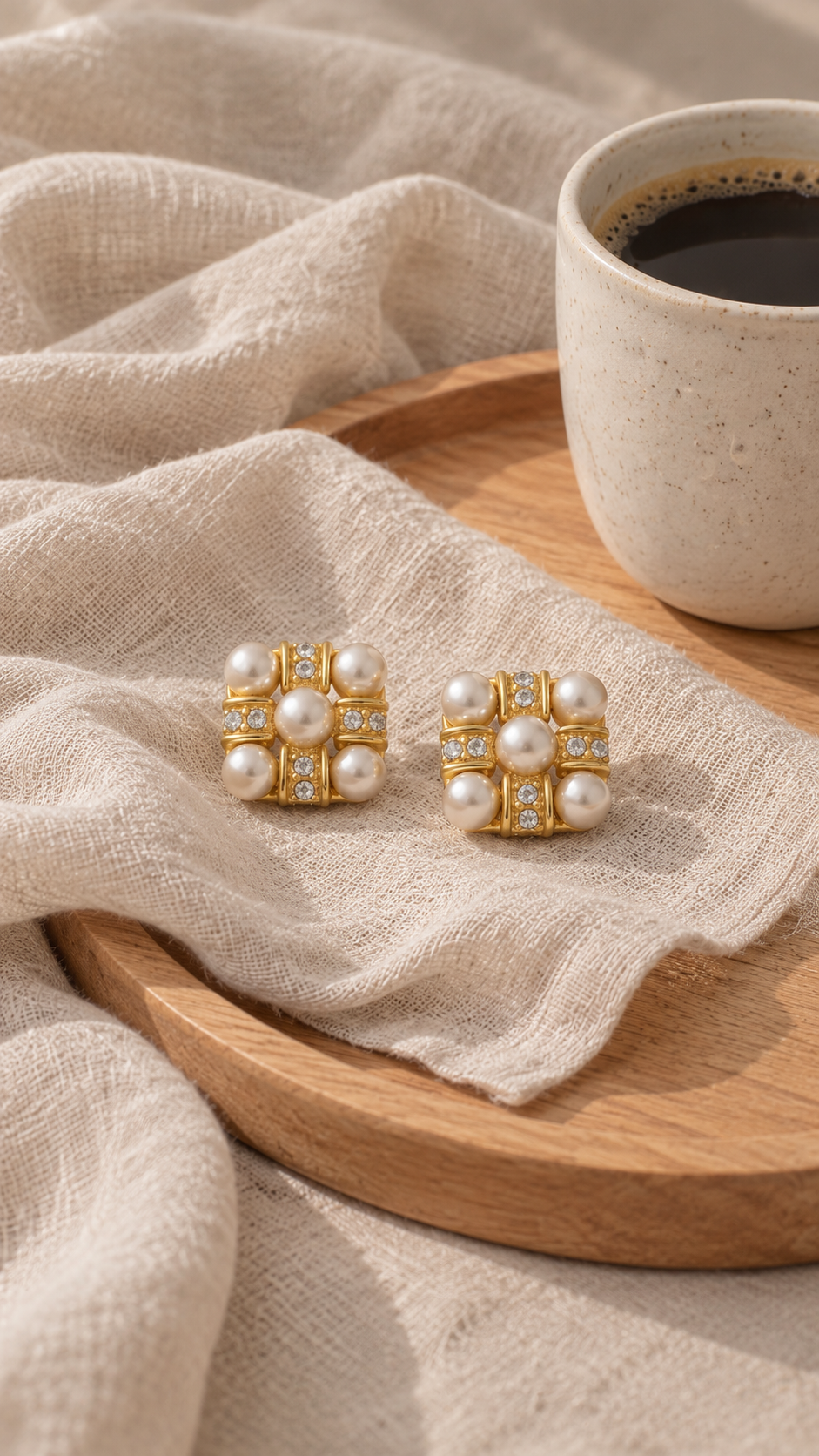 Pearl Square Studs