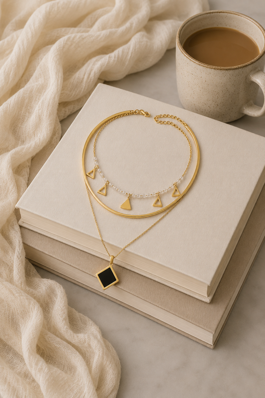 Pearl and Charms Layered Necklace