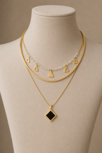 Pearl and Charms Layered Necklace