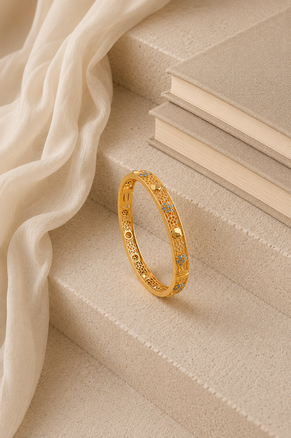 Rhinestone Openwork Bangle