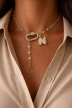 Crystal Initial Chain Necklace