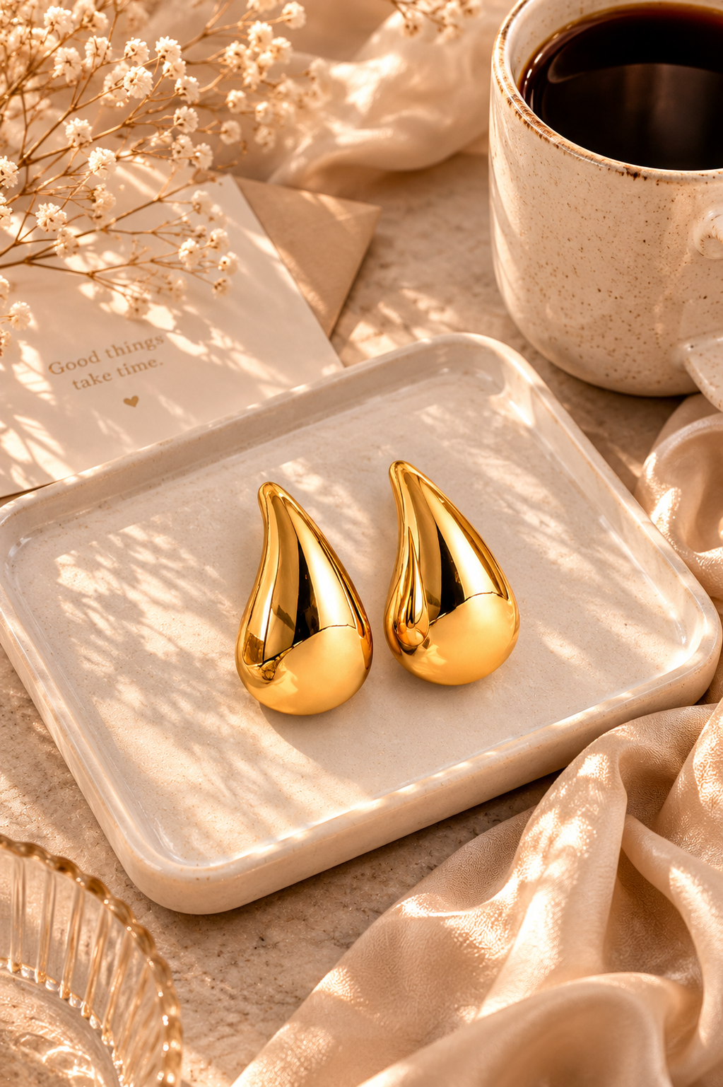 Arabella Oversized Tea Drop Earrings