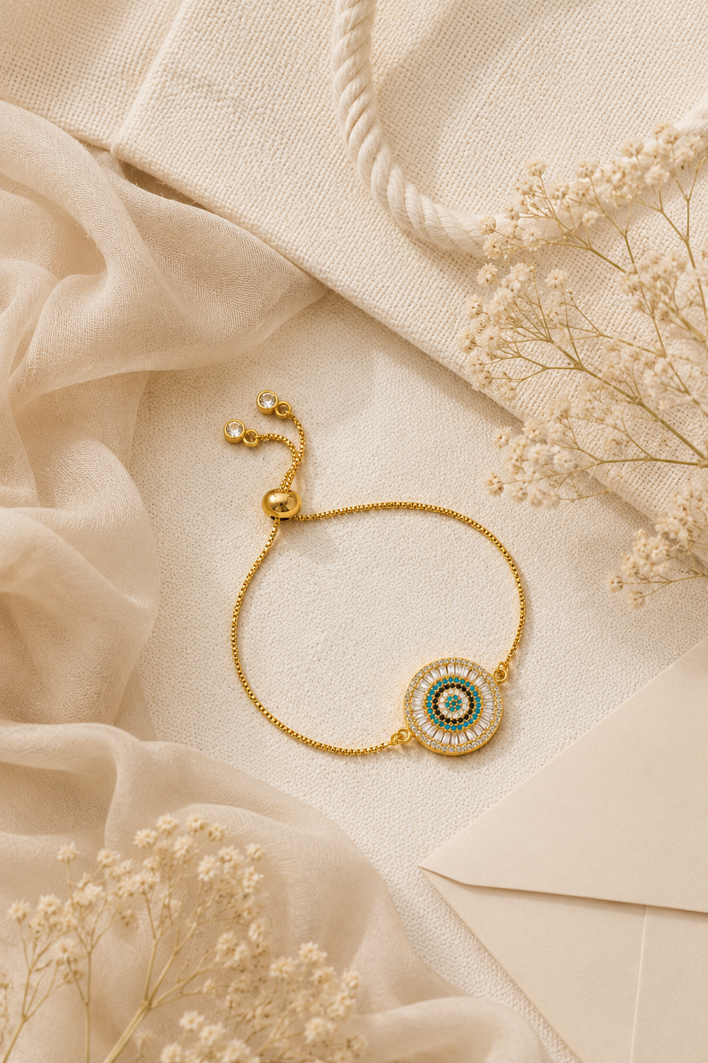 Ayesha Evil Eye Slider Bracelet