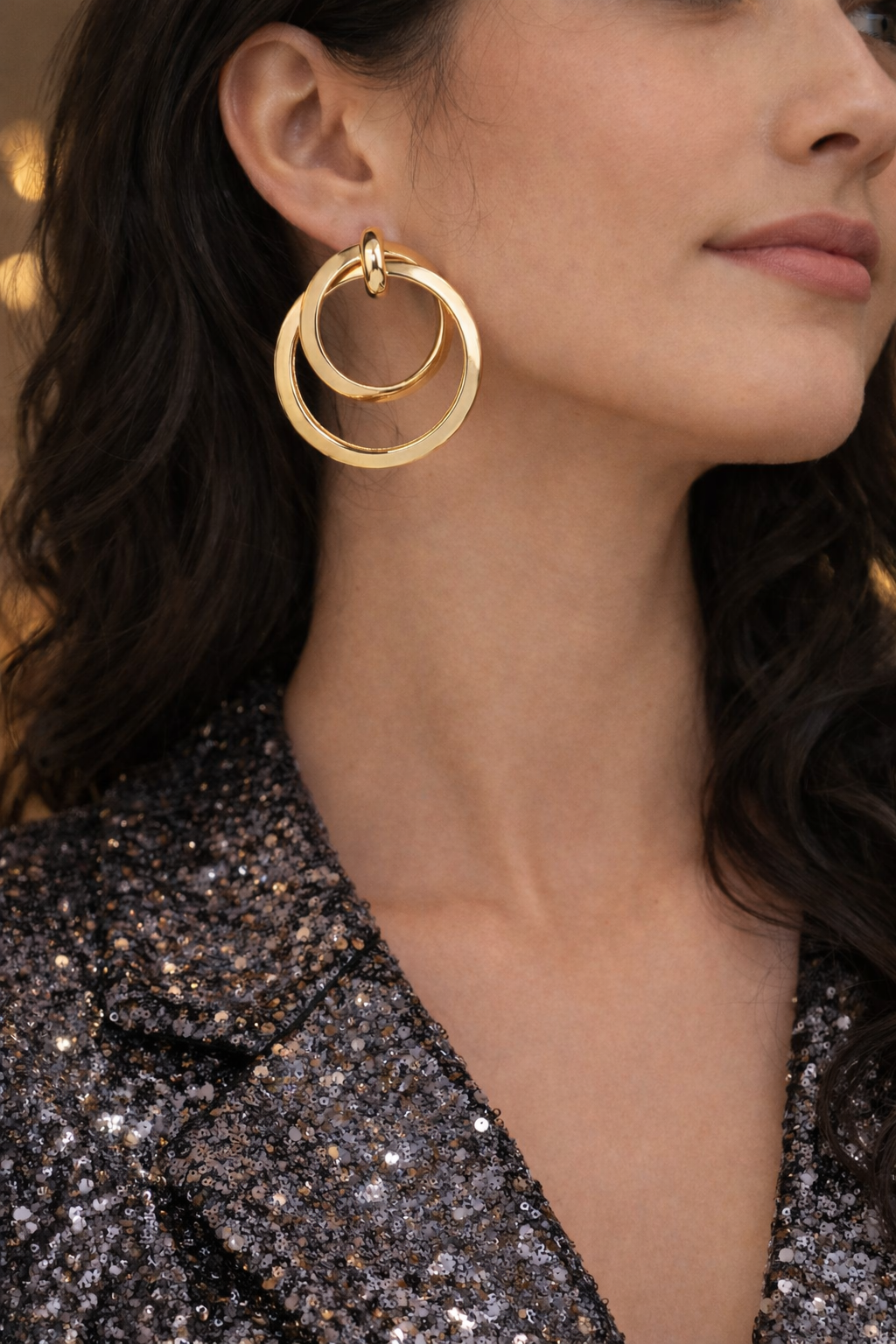 Concentric Gold Hoops