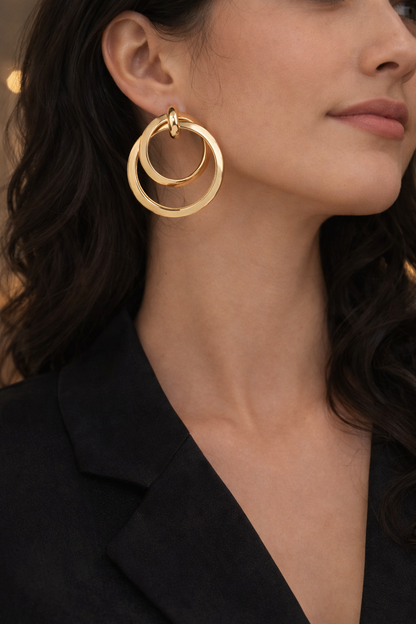 Concentric Gold Hoops