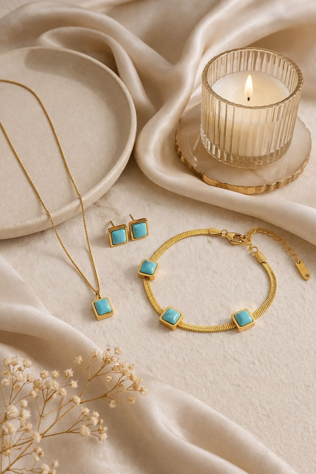 Dainty Jewelry Set (Necklace + Bracelet + Earrings)