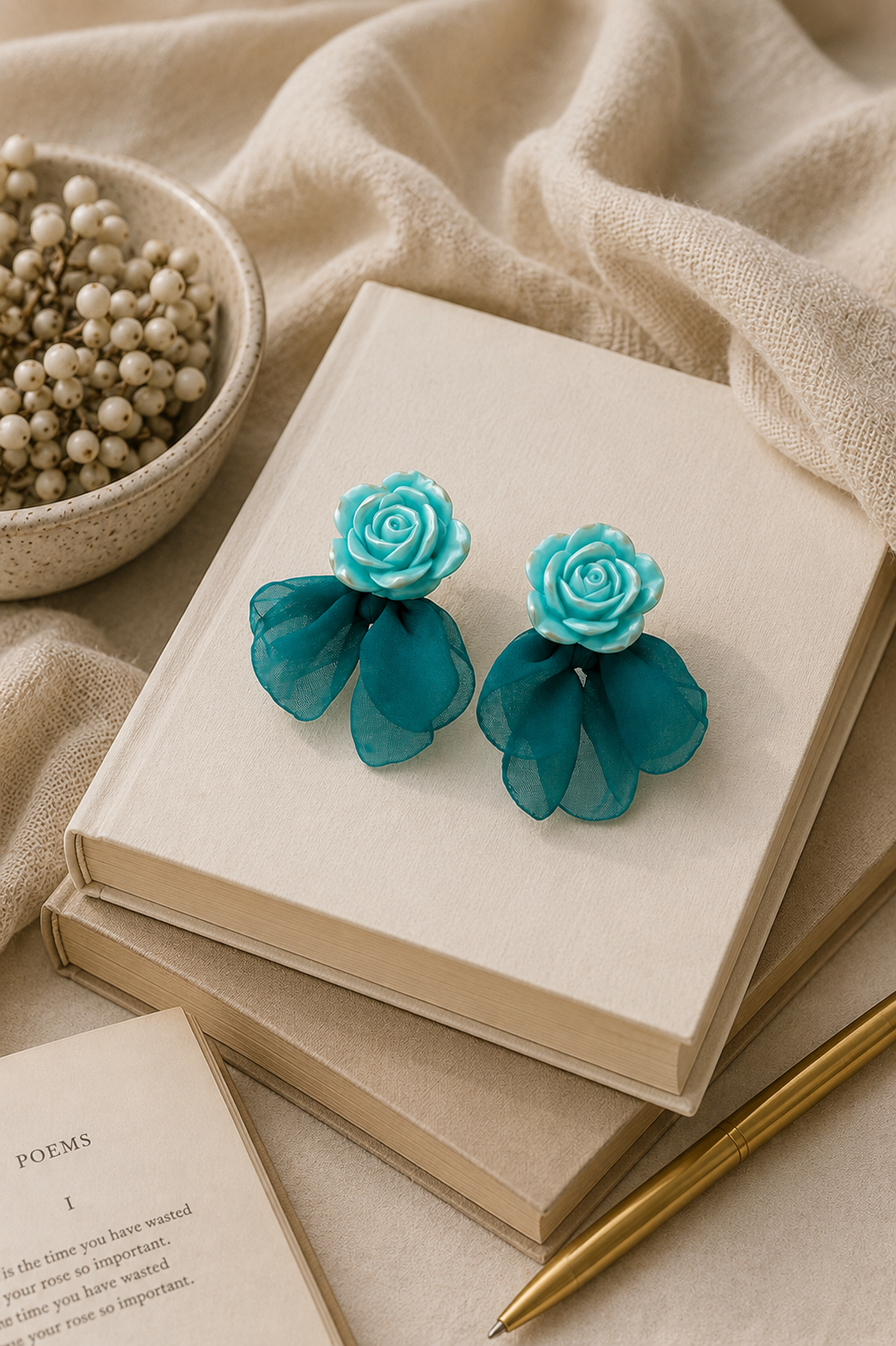 Floral Fabric Earrings