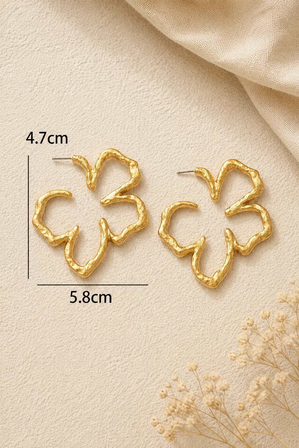 Flower Gold Hoops