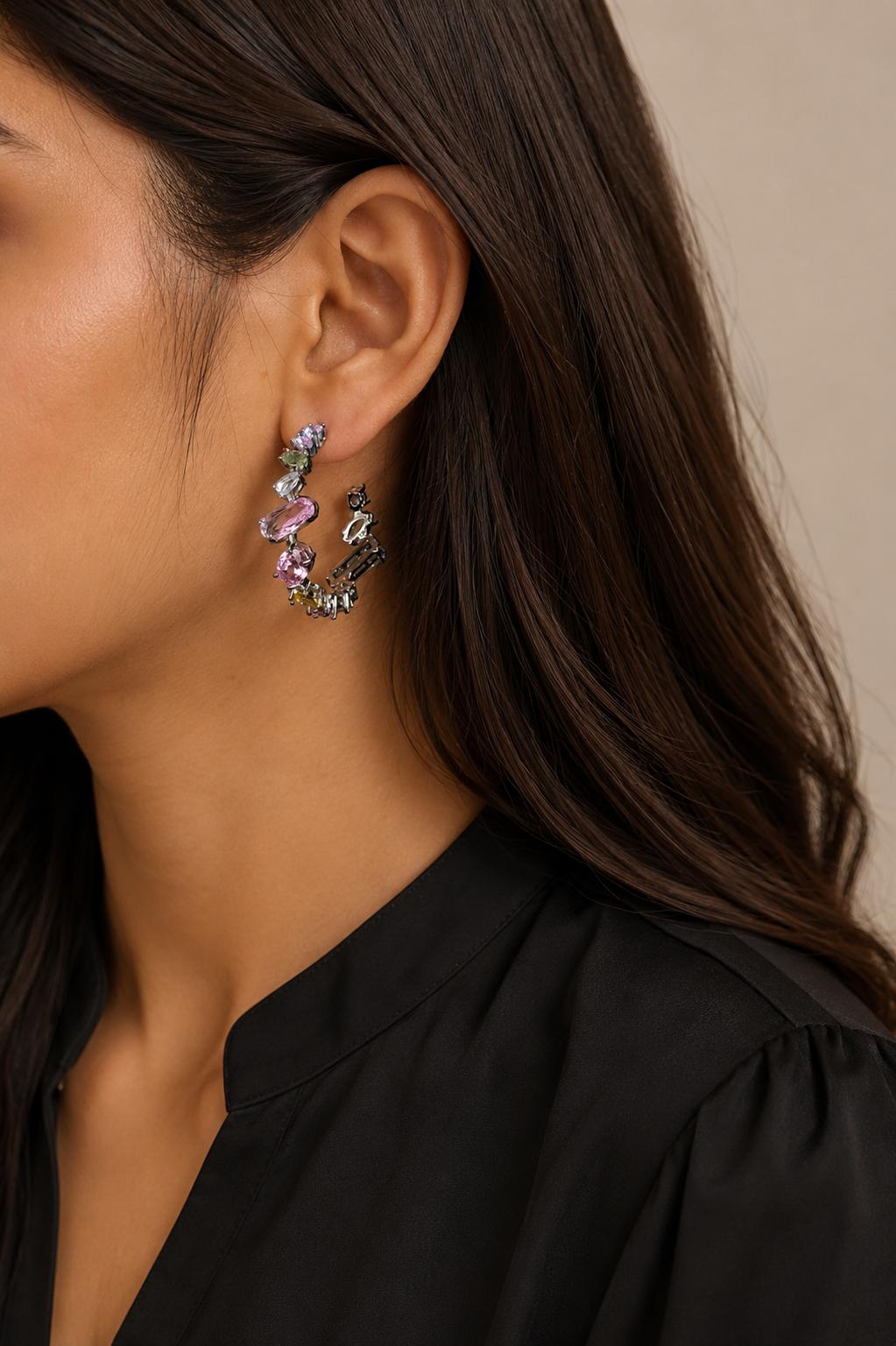 Gemstone Cuff Earrings