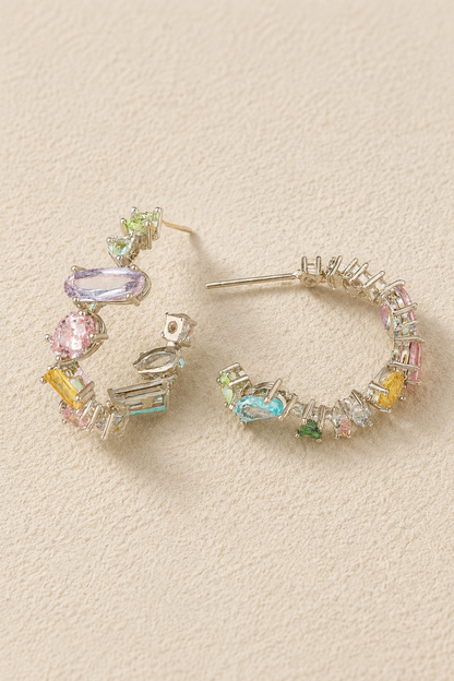 Gemstone Cuff Earrings