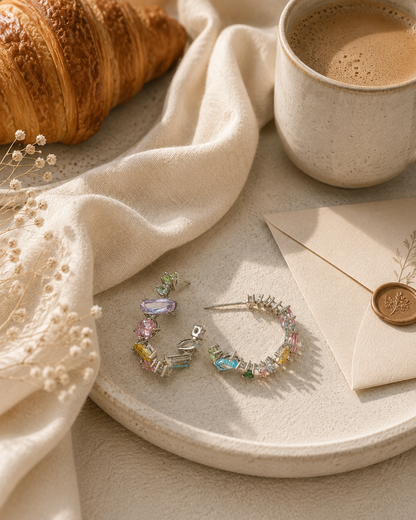 Gemstone Cuff Earrings