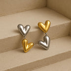 Metallic Heart Studs