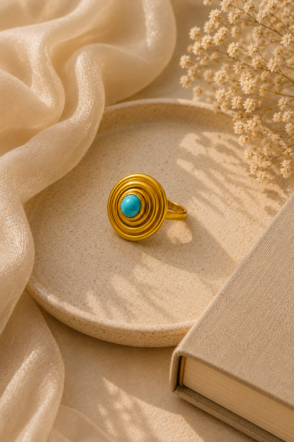 Metallic Stone Ring