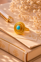 Metallic Stone Ring