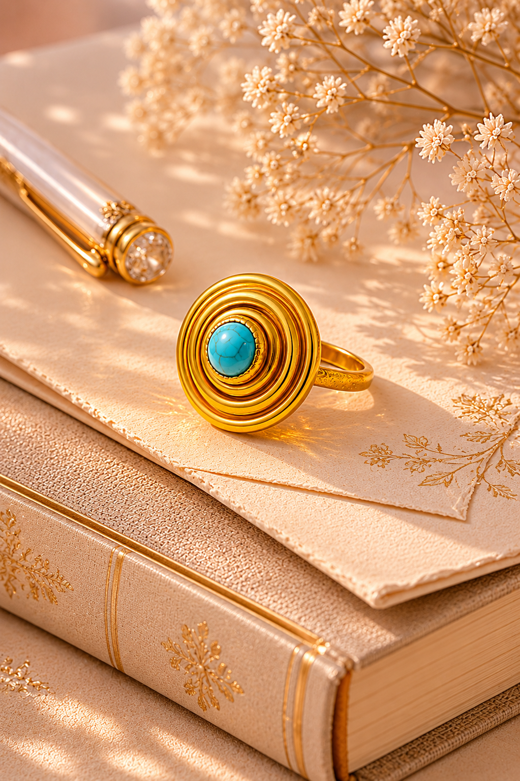 Metallic Stone Ring