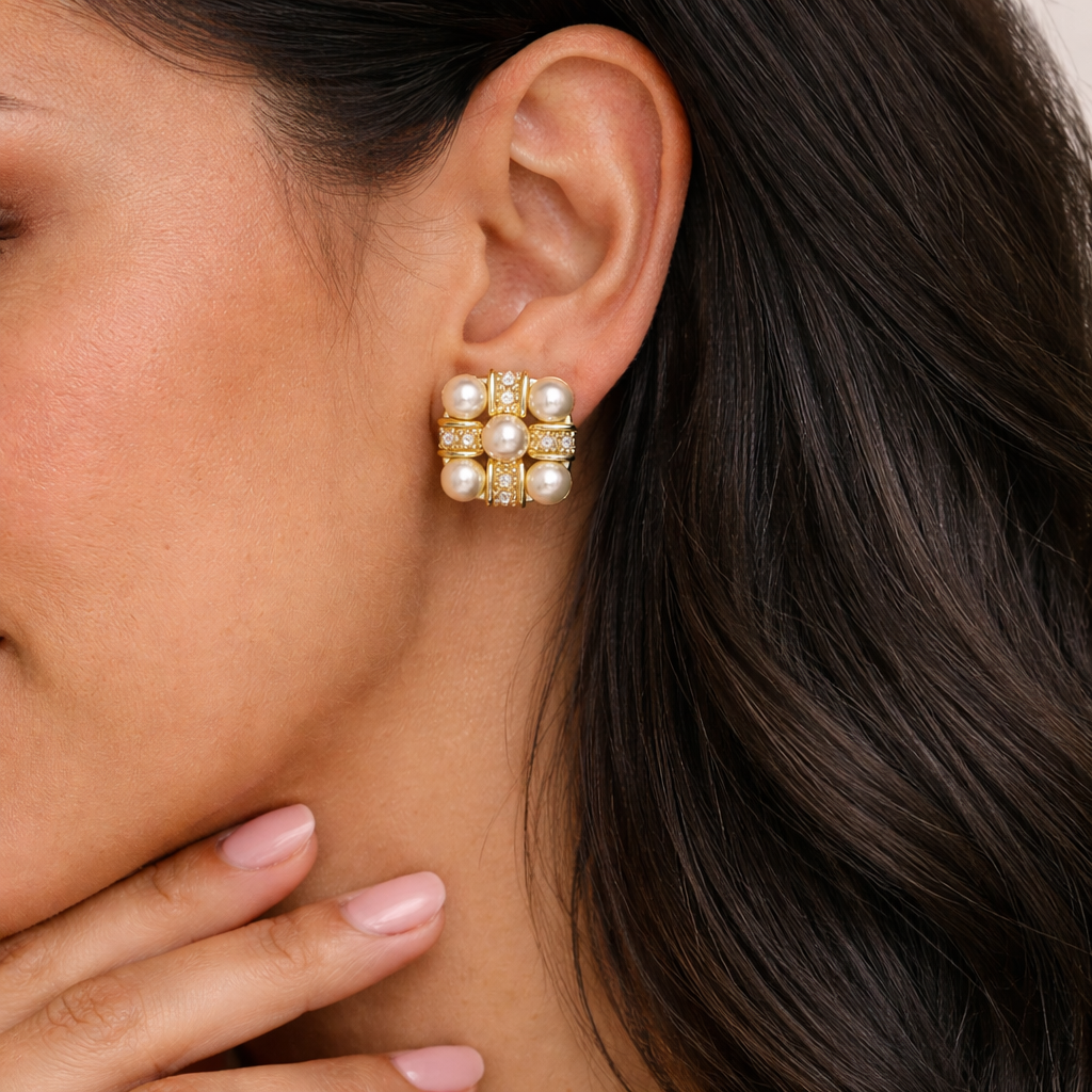 Pearl Square Studs