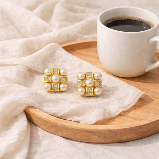 Pearl Square Studs