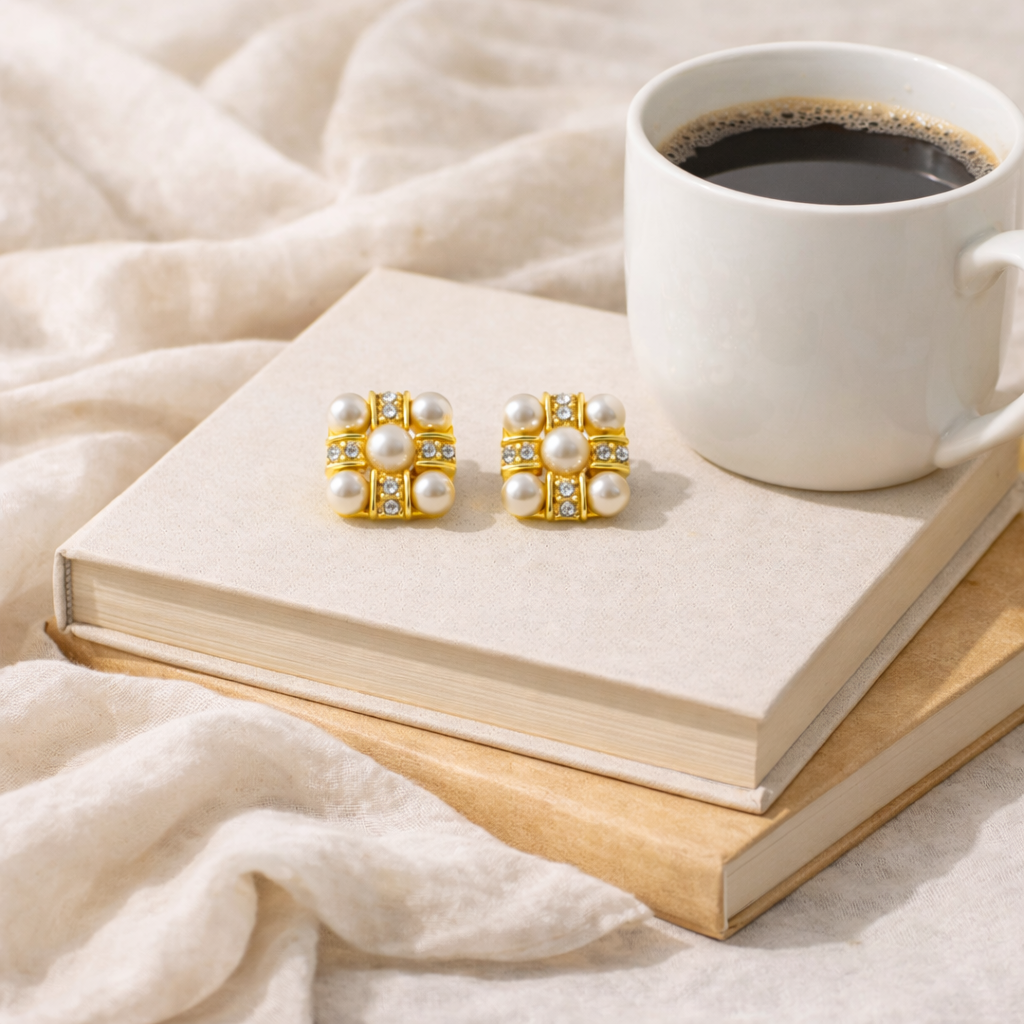 Pearl Square Studs