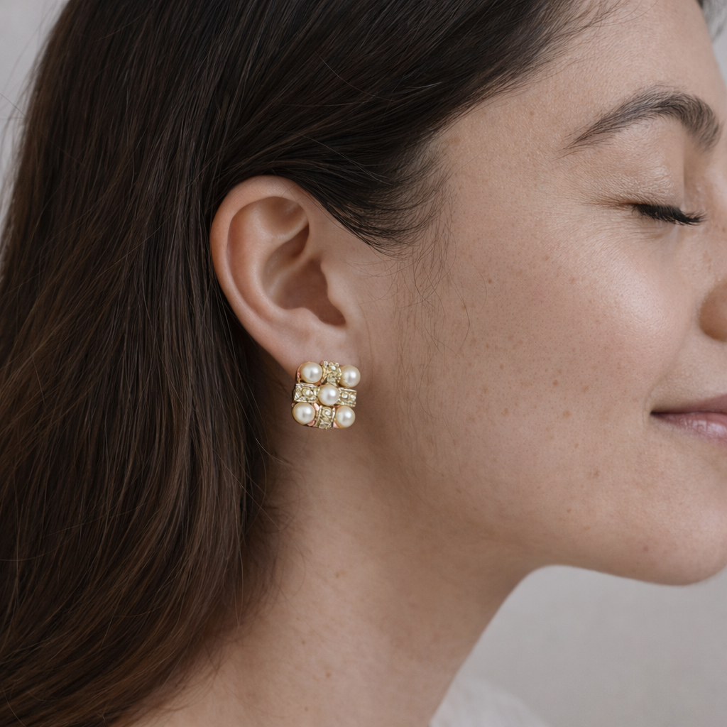Pearl Square Studs
