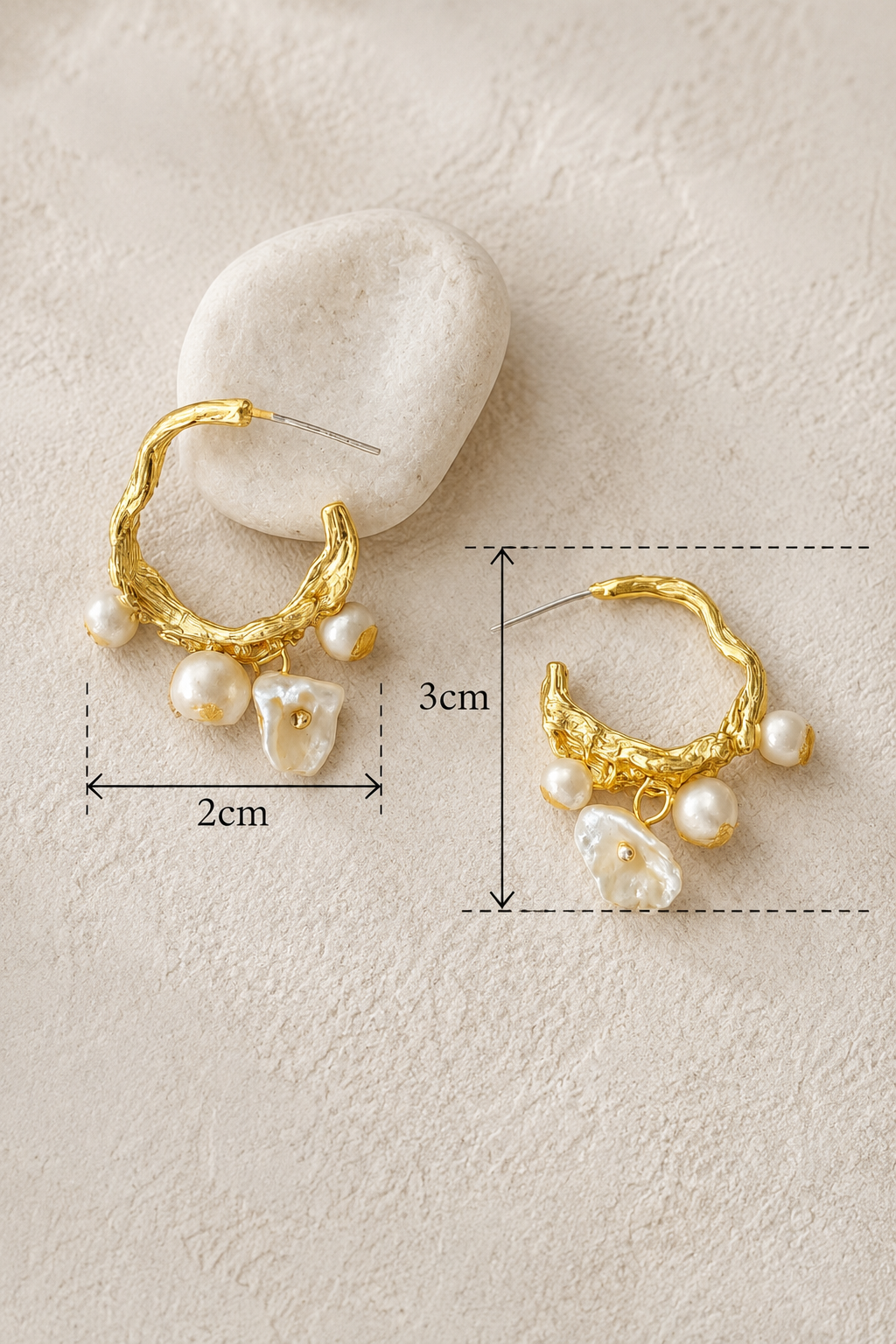 Rasha Pearl Hoops