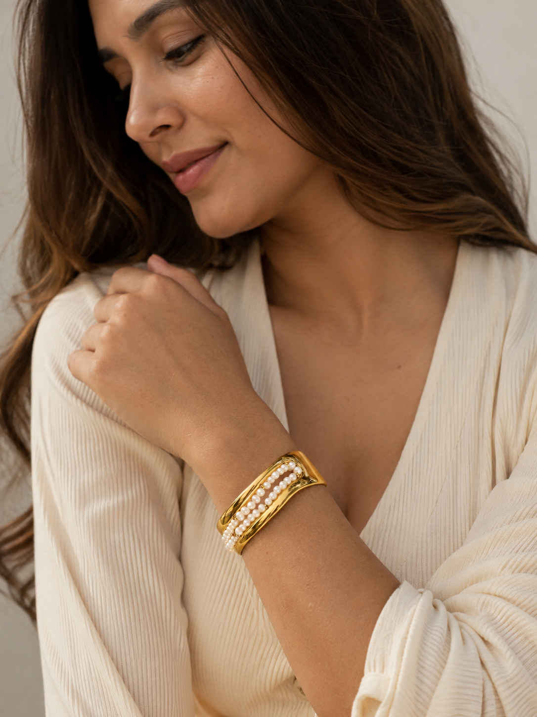 Sheel Pearl Cuff Bangle