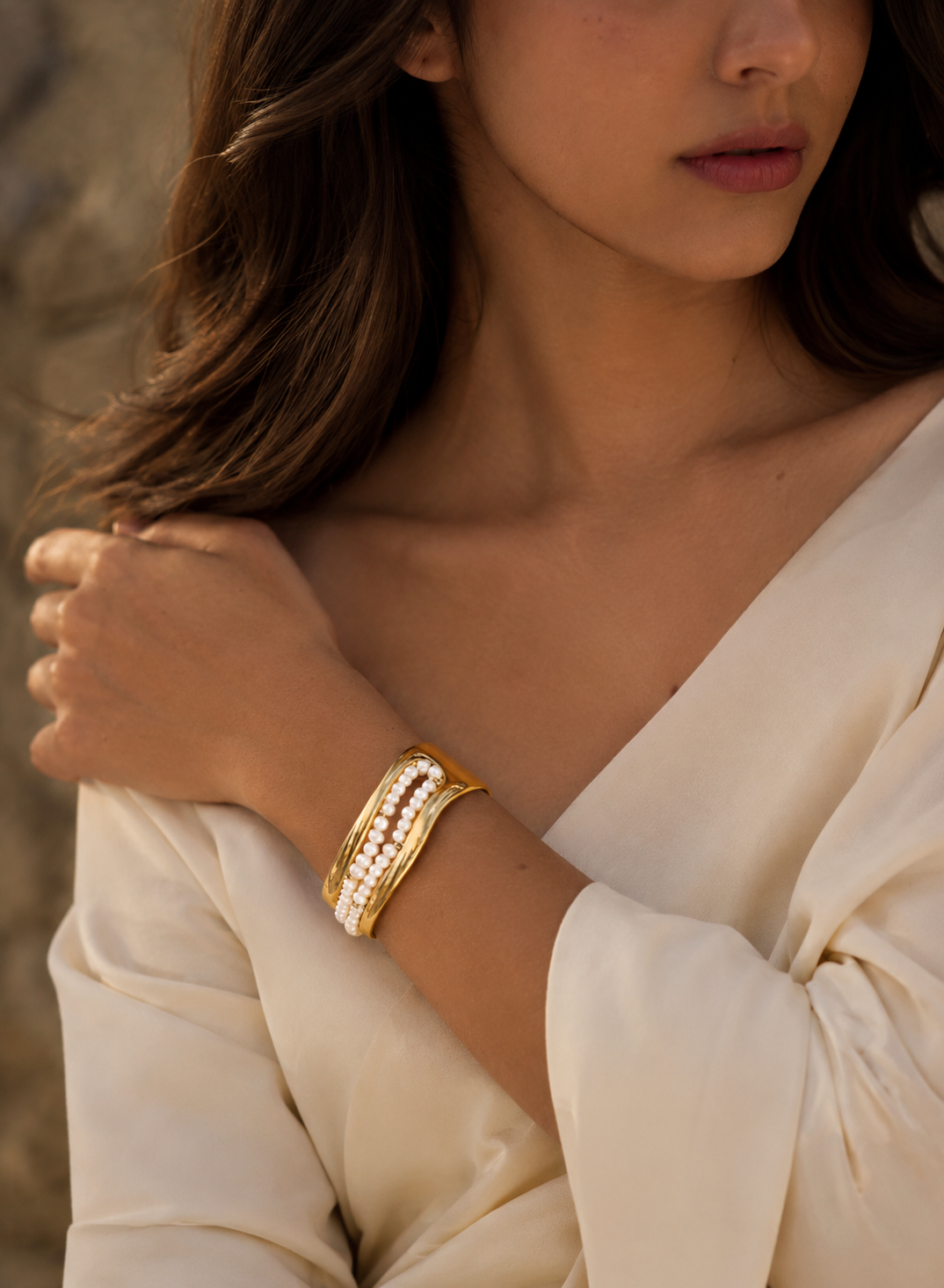 Sheel Pearl Cuff Bangle