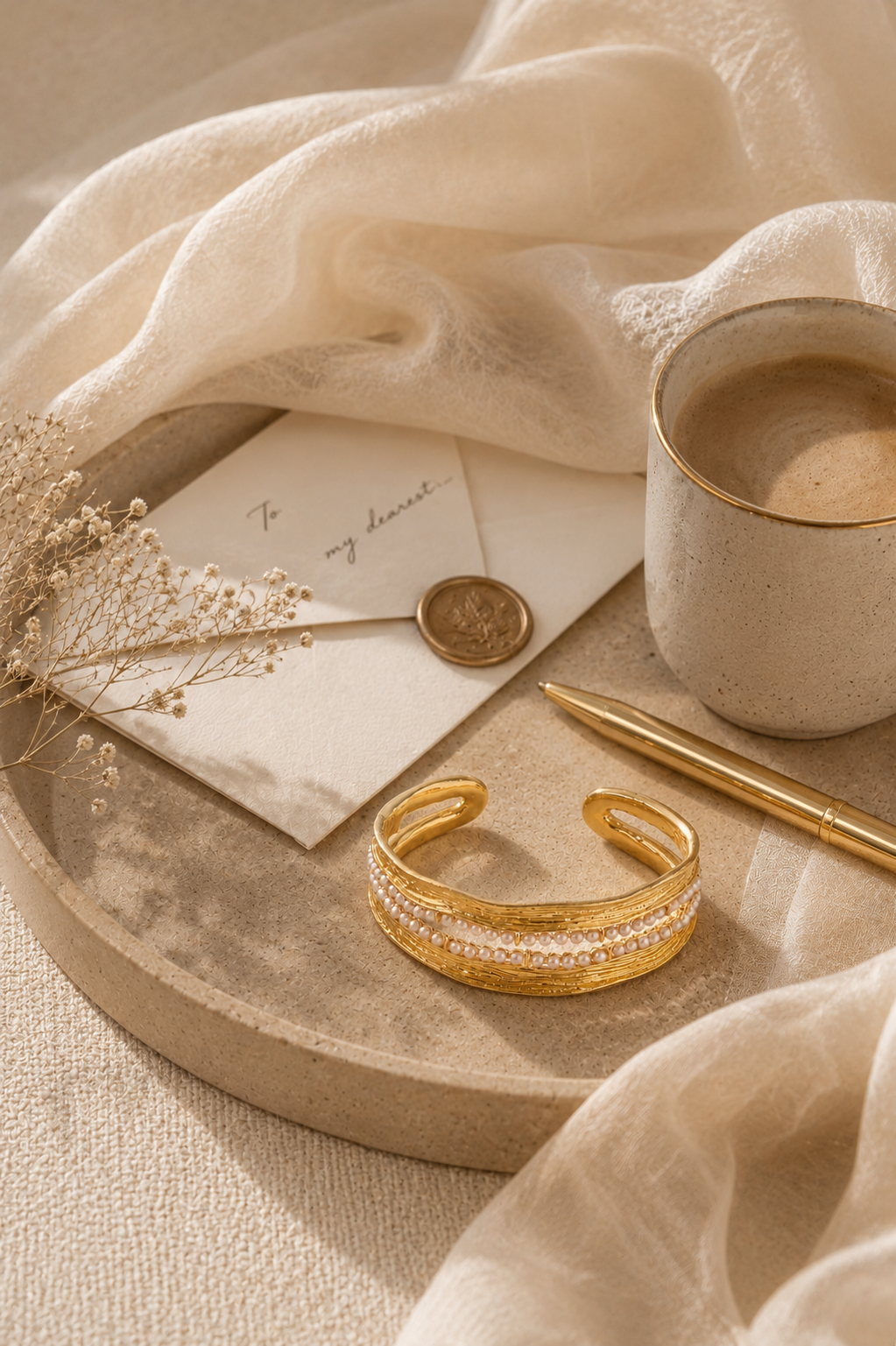 Sheel Pearl Cuff Bangle